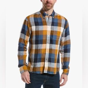 Billy Reid Plaid Tuscumbia Linen Shirt Button Down. NWOT. Medium.